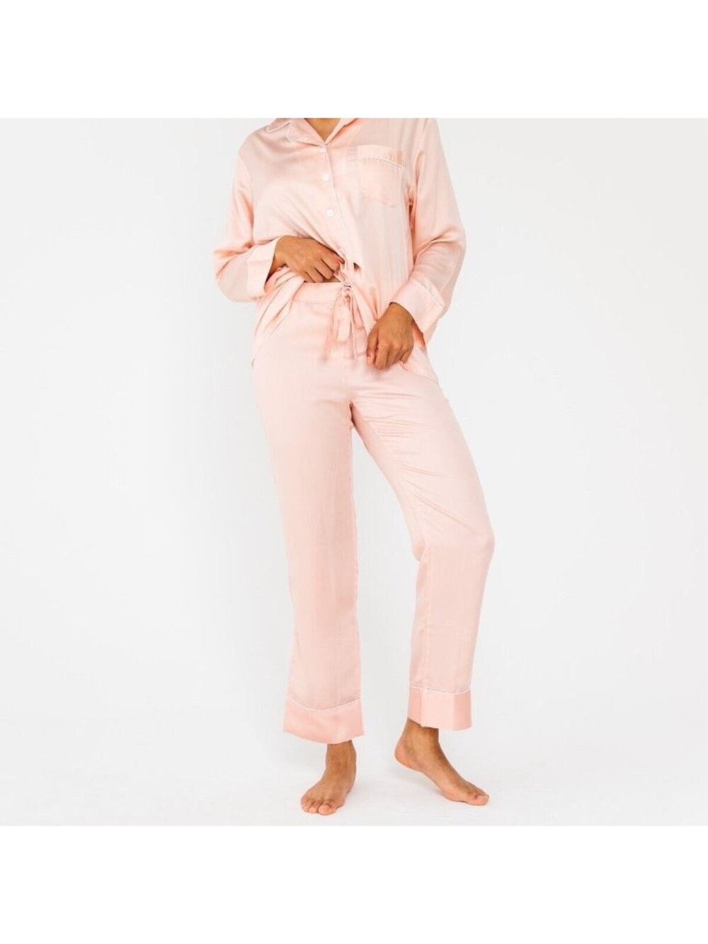Ettitude Sateen Pajama Pjs Pants Sleep Lounge Casual  100% Bamboo Cloud Pink M